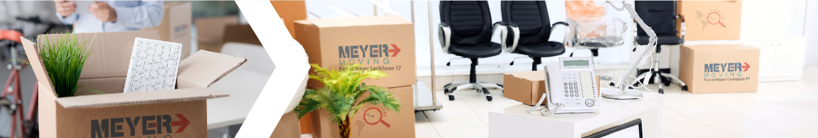 Panoramic image with different office removals images.